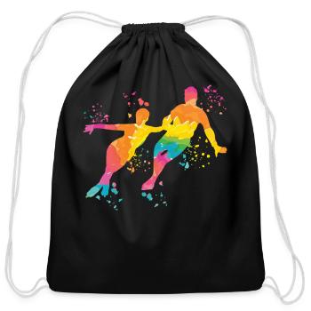 Ice Skater Figure Skating Ice Skating - Cotton Drawstring Bag - black - Front