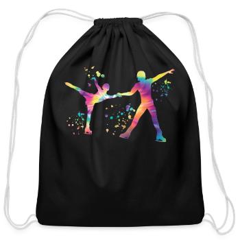 Ice Skater Figure Skating Ice Skating - Cotton Drawstring Bag - black - Front