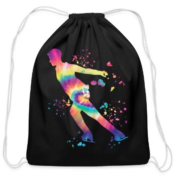 Ice Skater Figure Skating Ice Skating - Cotton Drawstring Bag - black - Front
