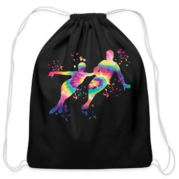 Ice Skater Figure Skating Ice Skating - Cotton Drawstring Bag - black - Front