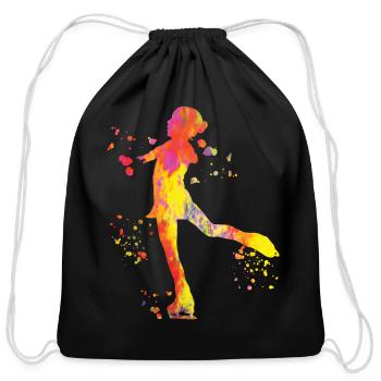 Ice Skater Figure Skating Ice Skating - Cotton Drawstring Bag - black - Front
