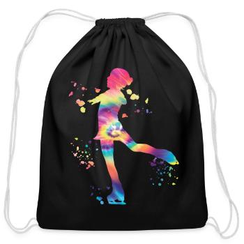 Ice Skater Figure Skating Ice Skating - Cotton Drawstring Bag - black - Front