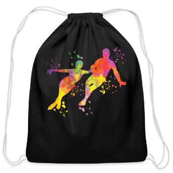 Ice Skater Figure Skating Ice Skating - Cotton Drawstring Bag - black - Front