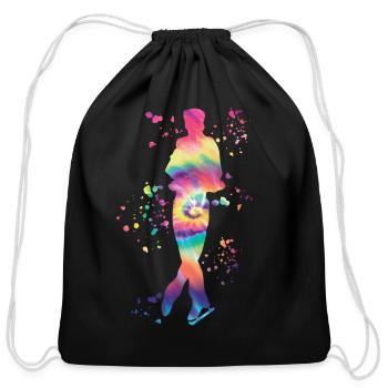 Ice Skater Figure Skating Ice Skating - Cotton Drawstring Bag - black - Front