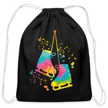 Ice Skater Figure Skating Ice Skating - Cotton Drawstring Bag - black - Front