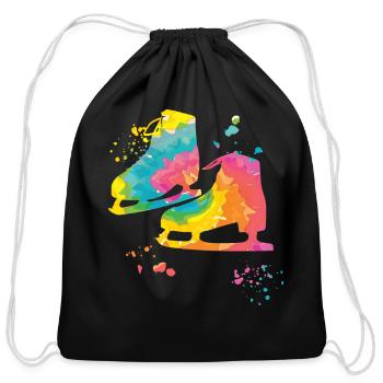 Ice Skater Figure Skating Ice Skating - Cotton Drawstring Bag - black - Front