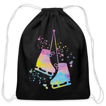 Ice Skater Figure Skating Ice Skating - Cotton Drawstring Bag - black - Front