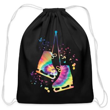 Ice Skater Figure Skating Ice Skating - Cotton Drawstring Bag - black - Front
