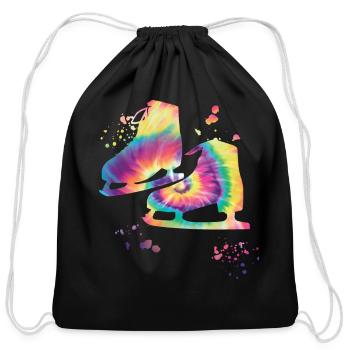 Ice Skater Figure Skating Ice Skating - Cotton Drawstring Bag - black - Front