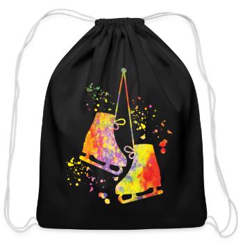 Ice Skater Figure Skating Ice Skating - Cotton Drawstring Bag - black - Front