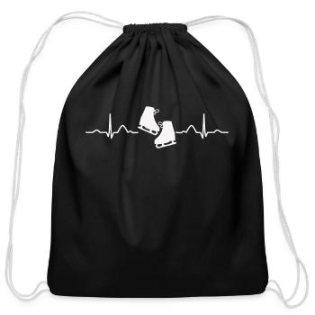 Ice Skater Figure Skating Ice Skating - Cotton Drawstring Bag - black - Front
