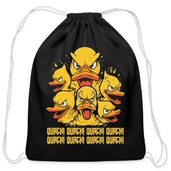 Angry Rubber Duckies of Doom - Cotton Drawstring Bag - black - Front