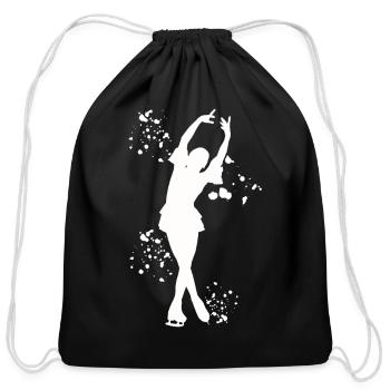 Ice Skater Figure Skating Ice Skating - Cotton Drawstring Bag - black - Front