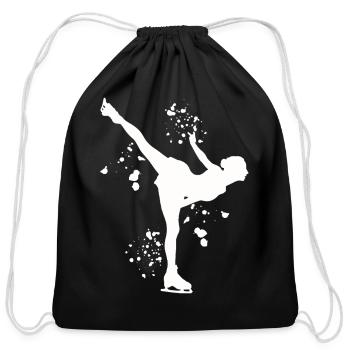Ice Skater Figure Skating Ice Skating - Cotton Drawstring Bag - black - Front