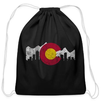 Colorado Skyline Flag - Cotton Drawstring Bag - black - Front