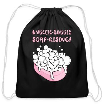 Soap Maker Soap Saponification Soap Making Bubbles - Cotton Drawstring Bag - black - Front