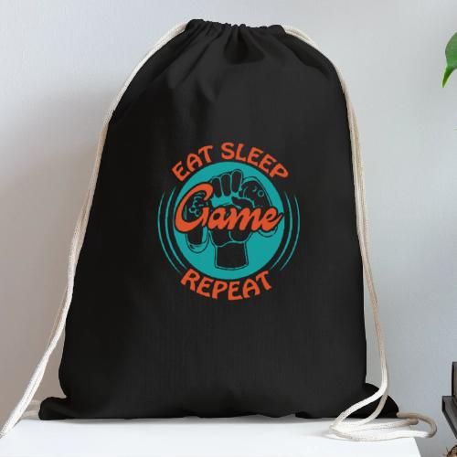 Eat, Sleep, Game, Repeat! (Fist) - Cotton Drawstring Bag
