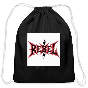 lightning-bolt-behind-a-bold-star-symbol--red-a - Cotton Drawstring Bag - black - Front