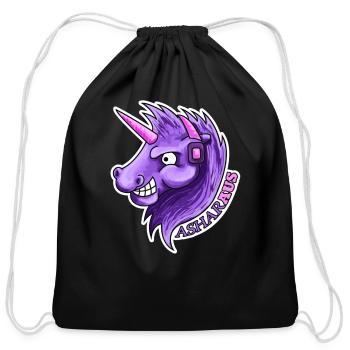AsharAUS Twitch Logo Long Sleeve T Shirt - Cotton Drawstring Bag - black - Front