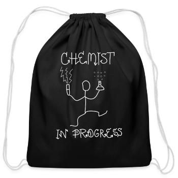 chemist in progress - Cotton Drawstring Bag - black - Front