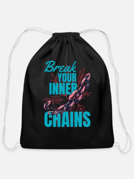 Break Your Inner Chains - Cotton Drawstring Bag - black