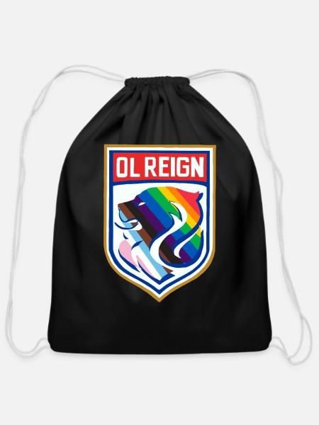 Ol Reign Lion Pride Crest - Cotton Drawstring Bag - black