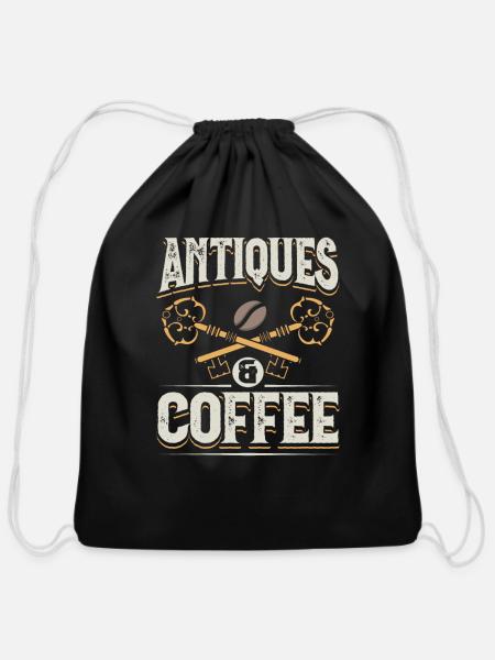Funny Flea Market Treasure Hunting Gifts - Cotton Drawstring Bag - black