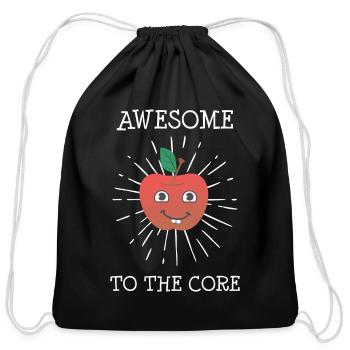 Awesome to the core - Cotton Drawstring Bag - black - Front