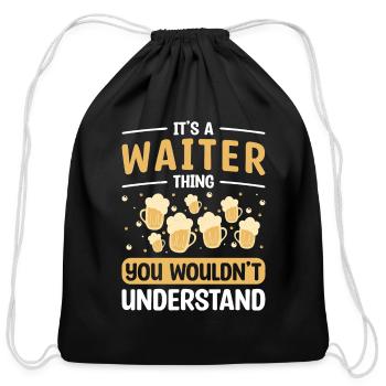 Waiter Gastro Apron - Cotton Drawstring Bag - black - Front