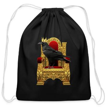 The Raven King - Cotton Drawstring Bag - black - Front