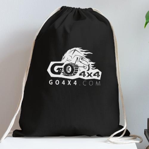 go bw white text - Cotton Drawstring Bag