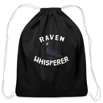 Funny Raven Lover Raven Whisperer - Cotton Drawstring Bag - black - Front