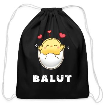 Adorable Funny Love Balut Pinoy Pinay Filipino - Cotton Drawstring Bag - black - Front