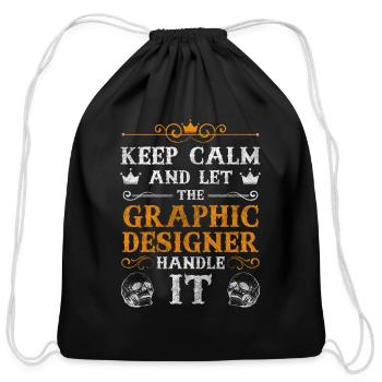 Illustrator Hobby Design - Cotton Drawstring Bag - black - Front
