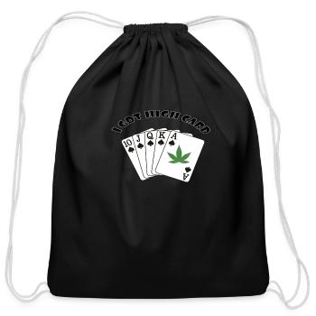royal flash spade - Cotton Drawstring Bag - black - Front