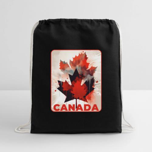 Canada Inked Leaf - Cotton Drawstring Bag