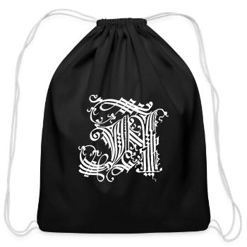 Medieval Core Medieval Initials Castle Core - Cotton Drawstring Bag - black - Front