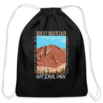Rocky Mountain National Park Colorado Distressed - Cotton Drawstring Bag - black - Front