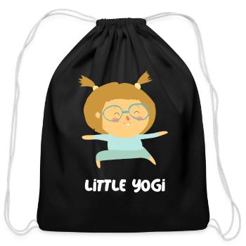 Cute Little Yogi - Cotton Drawstring Bag - black - Front