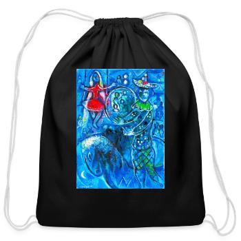 marc chagall - Cotton Drawstring Bag - black - Front
