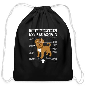 The Anatomy of A Dogue de Bordeaux - Cotton Drawstring Bag - black - Front