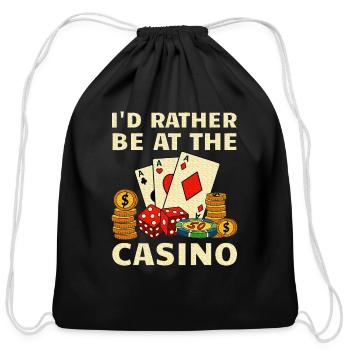 Cool Casino Lover Art Casino Gambling Gambler - Cotton Drawstring Bag - black - Front