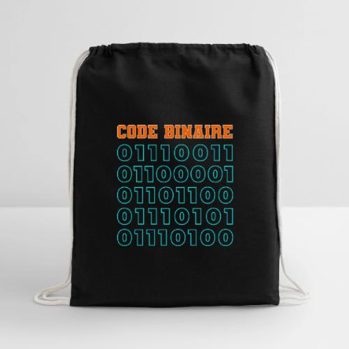 Hi in binary code - Cotton Drawstring Bag