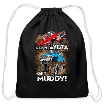 Toyota Trucks Get Muddy - Cotton Drawstring Bag - black - Front