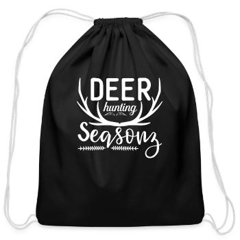 Deer Hunting Season - Cotton Drawstring Bag - black - Front