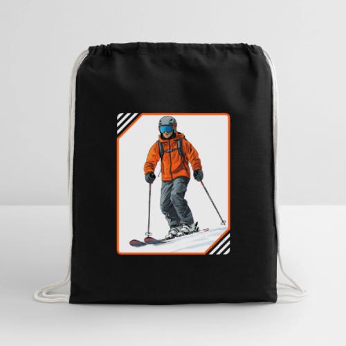 Skiing Thrill Ride - Cotton Drawstring Bag