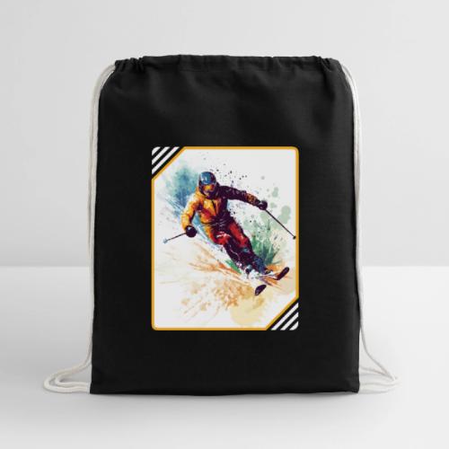 Winter Skiing Escape - Cotton Drawstring Bag