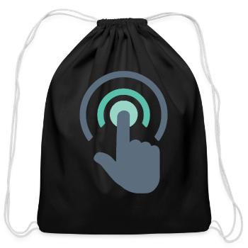 Touch screen hand gesture icon - Cotton Drawstring Bag - black - Front