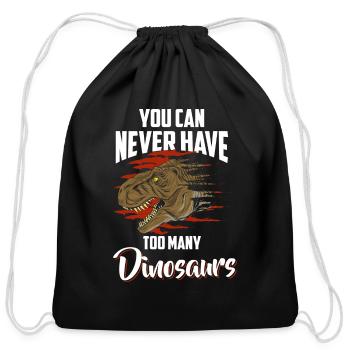 Dino Triceratops Dinos Raptor - Cotton Drawstring Bag - black - Front