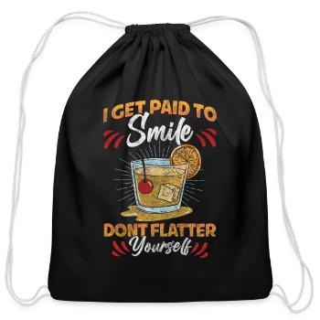 Cocktail Waiter Mixed Drink Barman - Cotton Drawstring Bag - black - Front